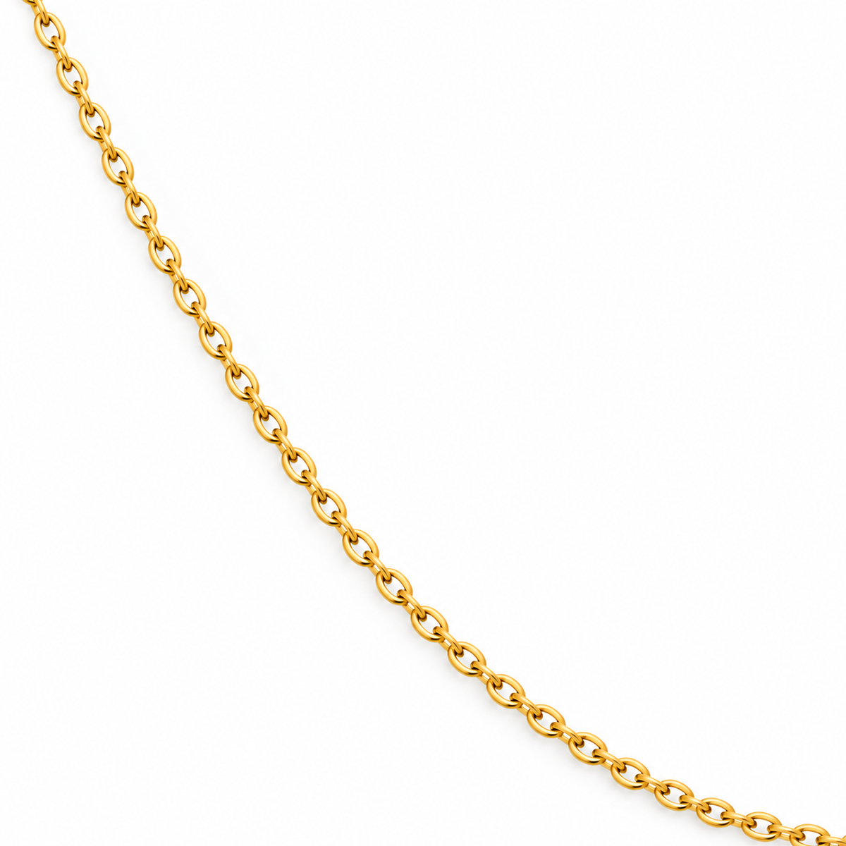 18K Gold Delicate Twisted Oval Link Chain – 18 Inch