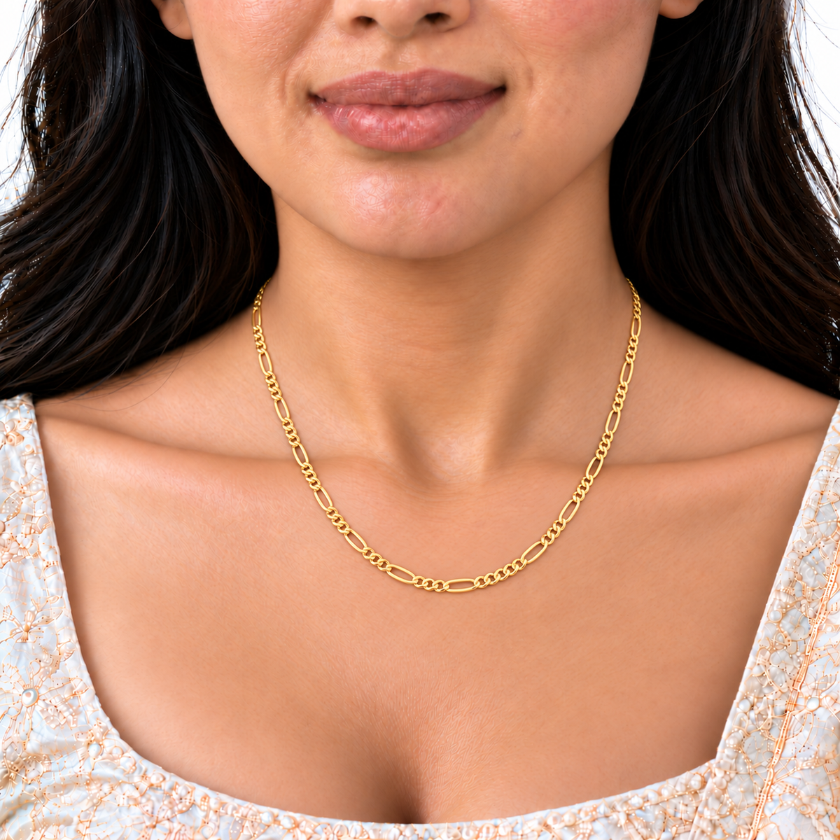 18K Gold Alternating Paperclip Link Chain