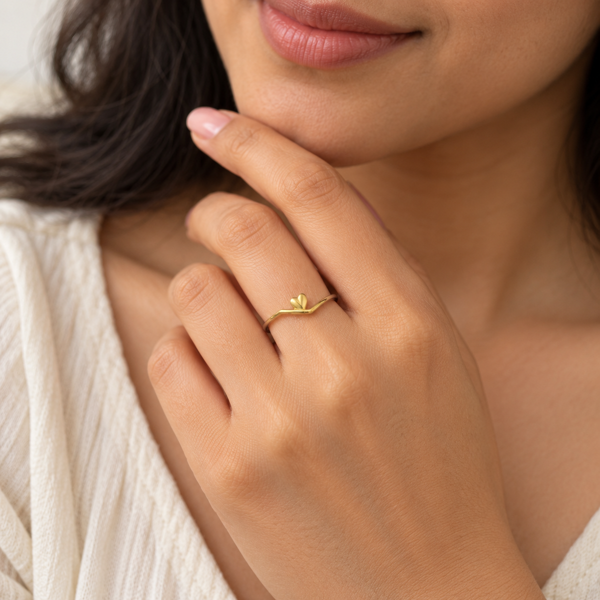 9K Gold Mini Heart Ring Size 12