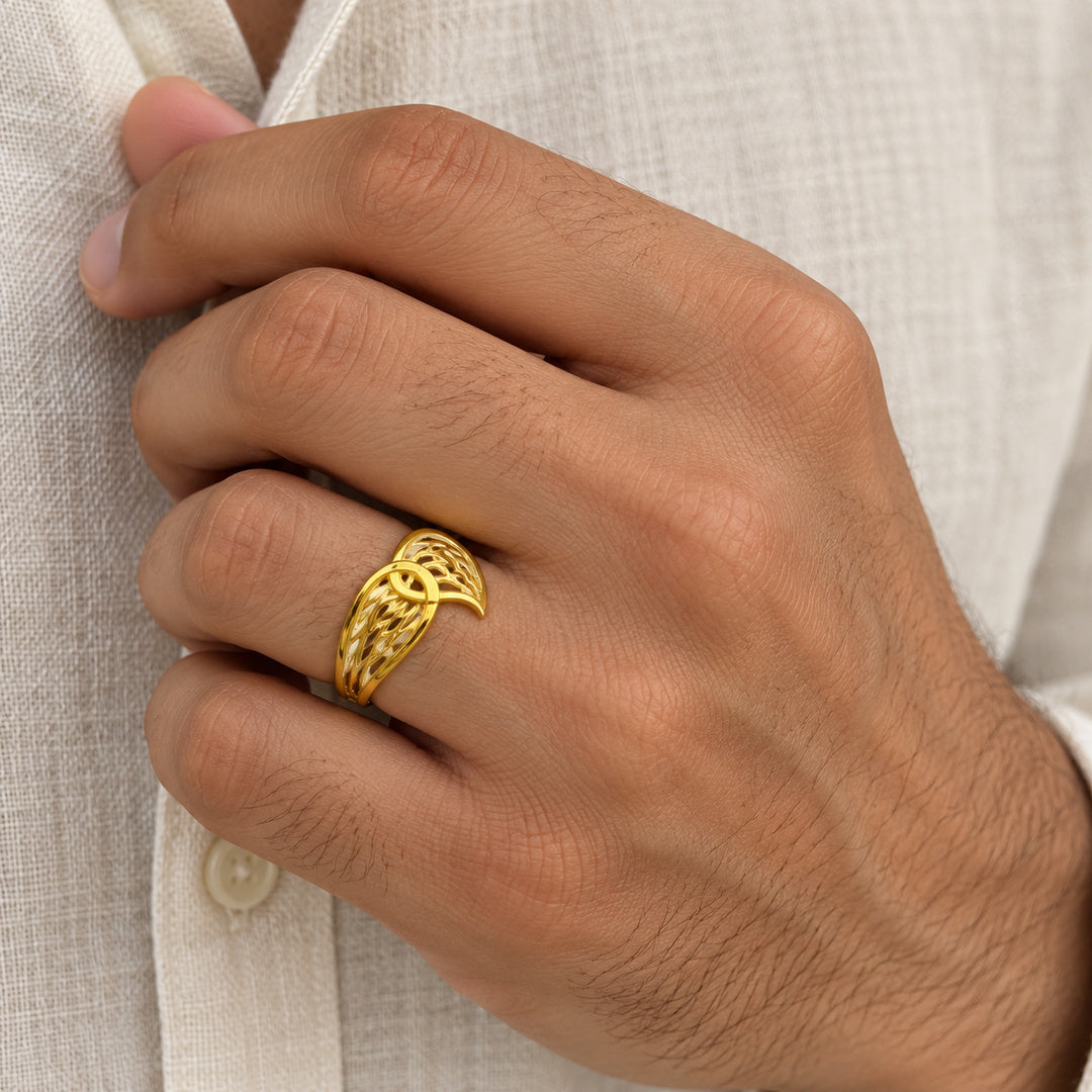 9K Gold Leaf Type Ring Size 15