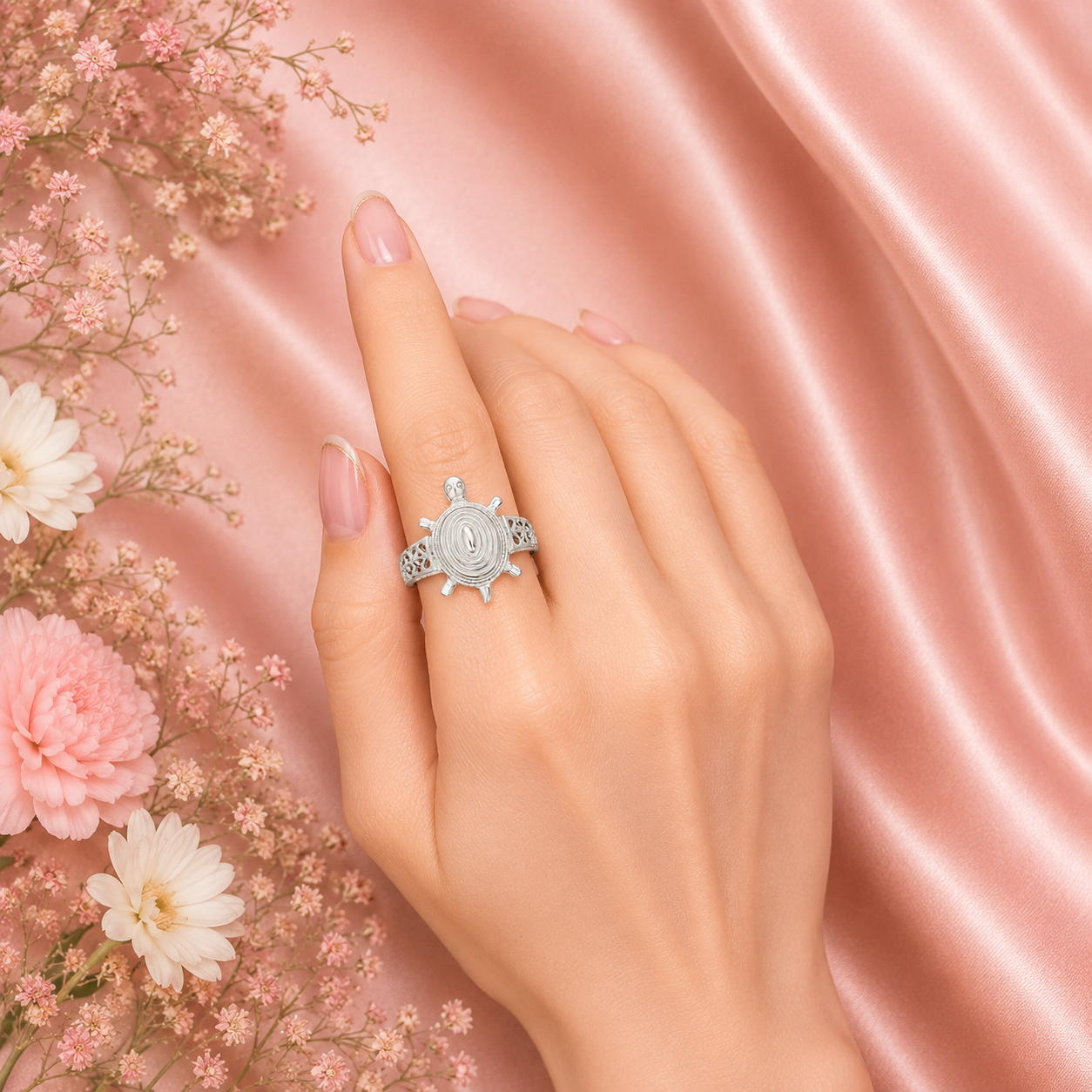 Silver Aama (Turtle) Ring – Pure Silver Ring