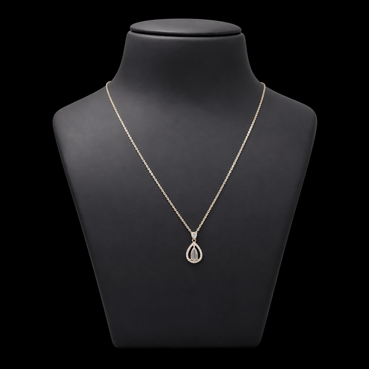 Moonlit Teardrop Silver Necklace