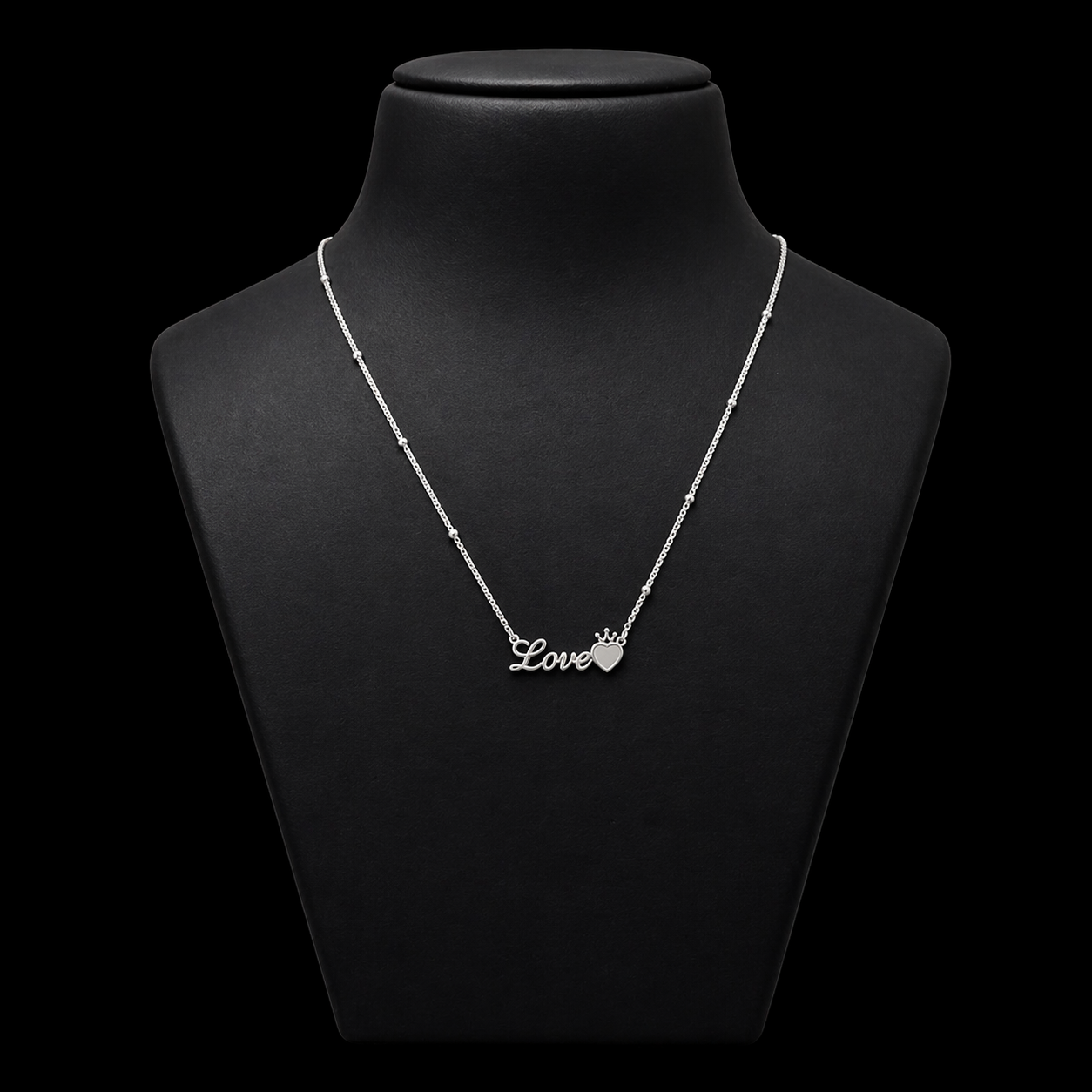 Crowned Love Silver Necklace