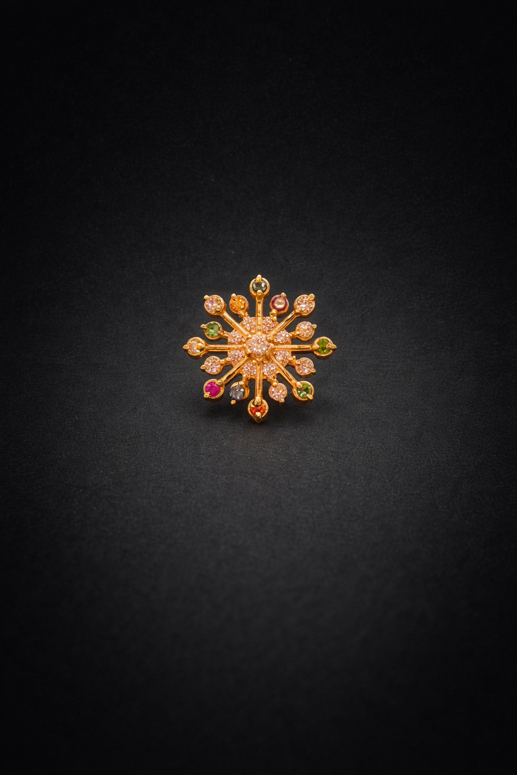 Celestial Navratna Silver Nosepin