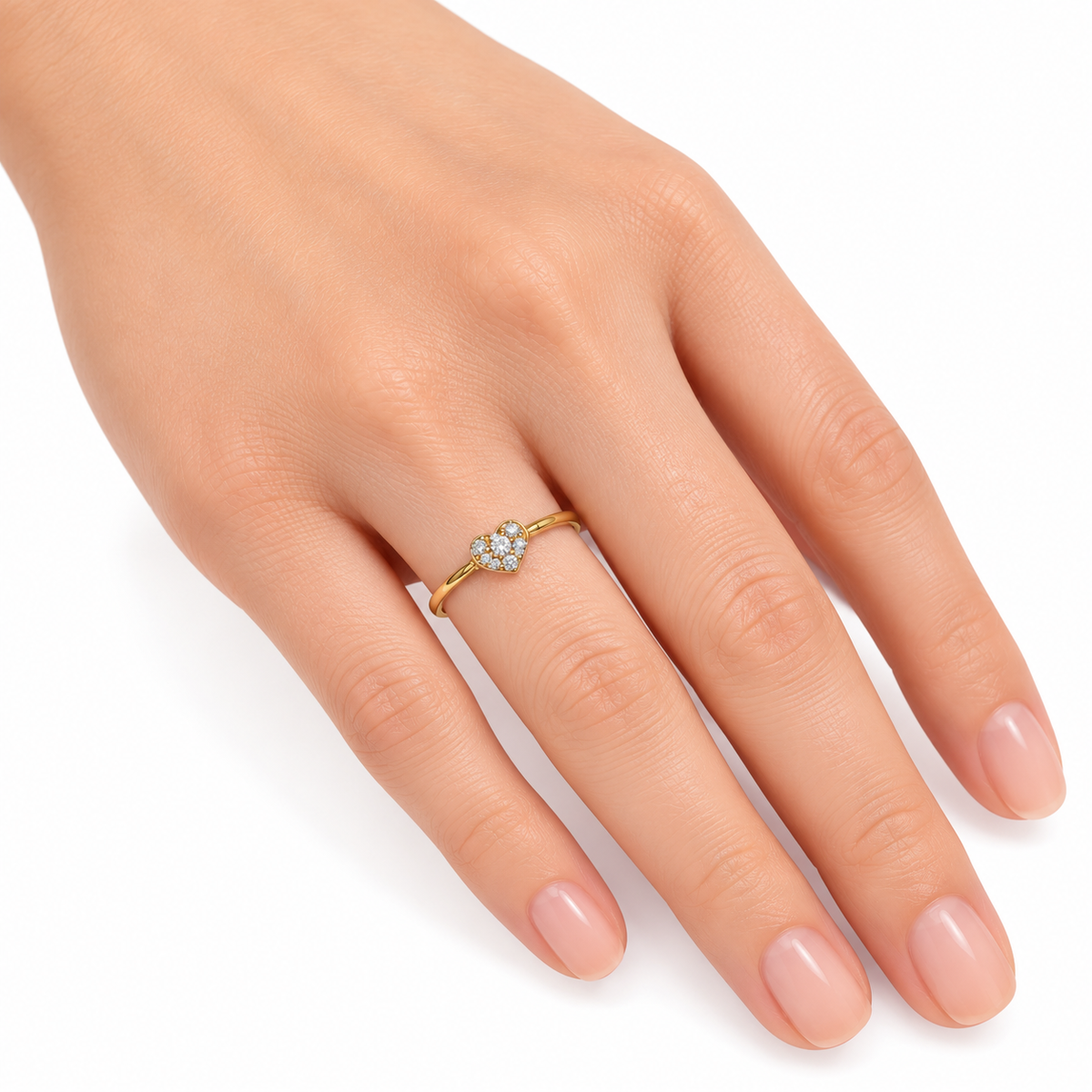 Diamond Heart Cluster Ring