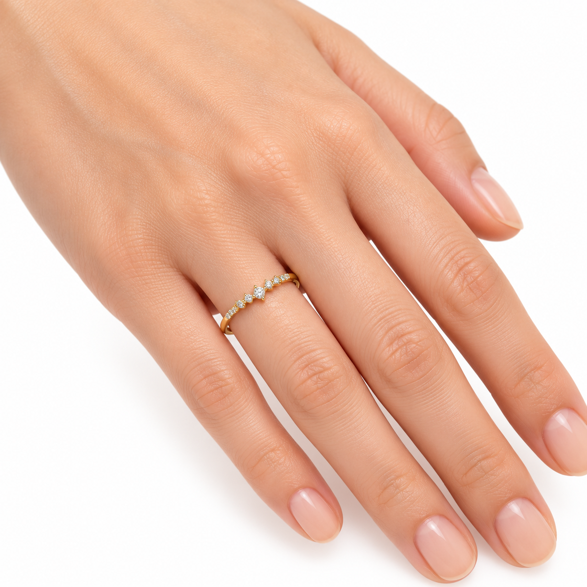Diamond Five Stone Crown Ring