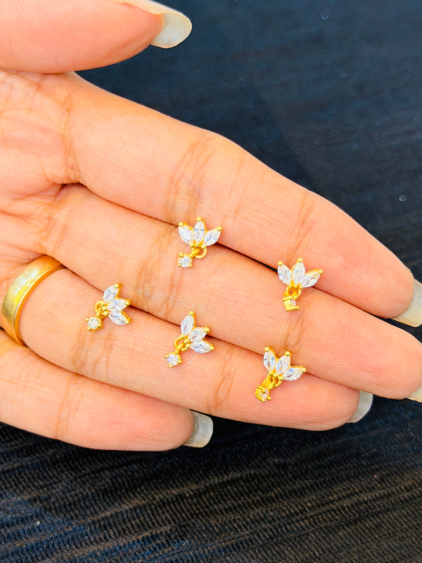 Celestial Spark Gold-Plated 92.5 Sterling Silver Nose Pin