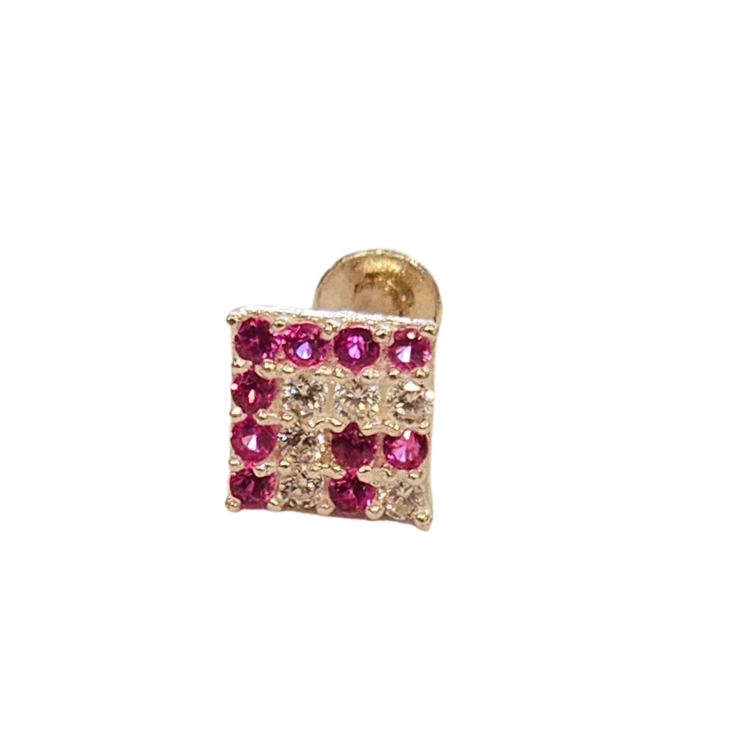 Sterling Silver Nosepin with Stone Accent