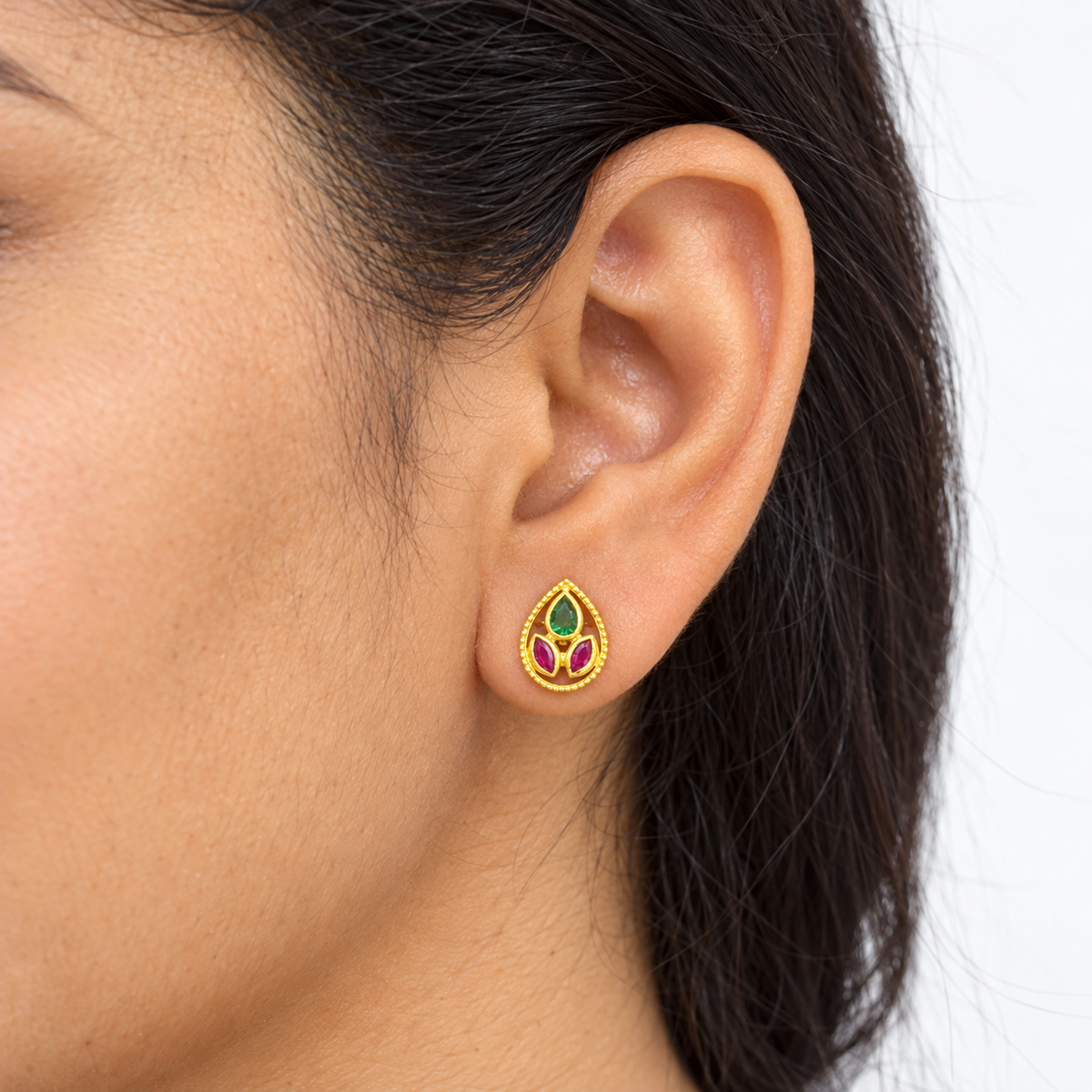 Teardrop Golden Silver Earrings