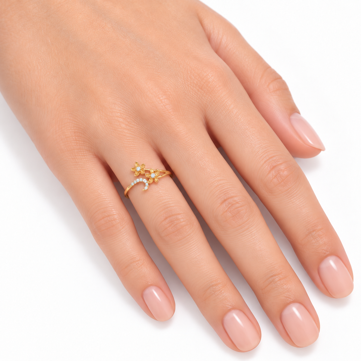 Diamond Twin Floral Ring