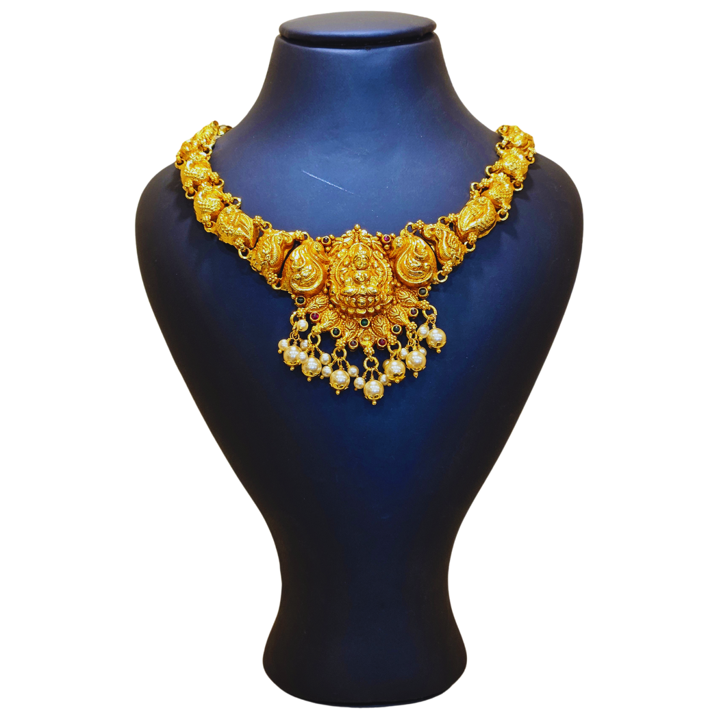 Pure 92.5 Silver Nagas Necklace – Traditional Temple Jewellery for Royal Elegance