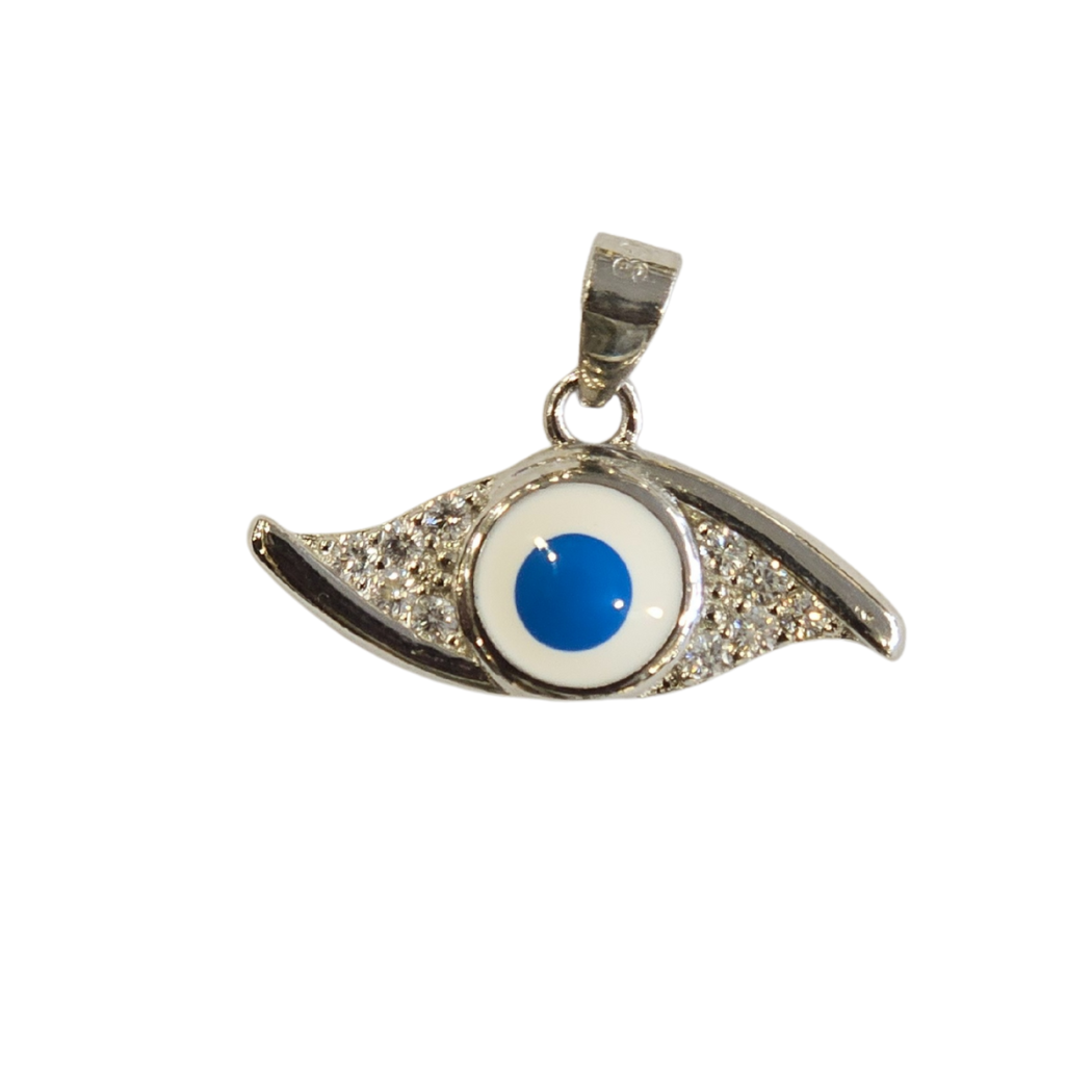 925 Sterling Silver Evil Eye Pendant – Sparkling Protection Amulet