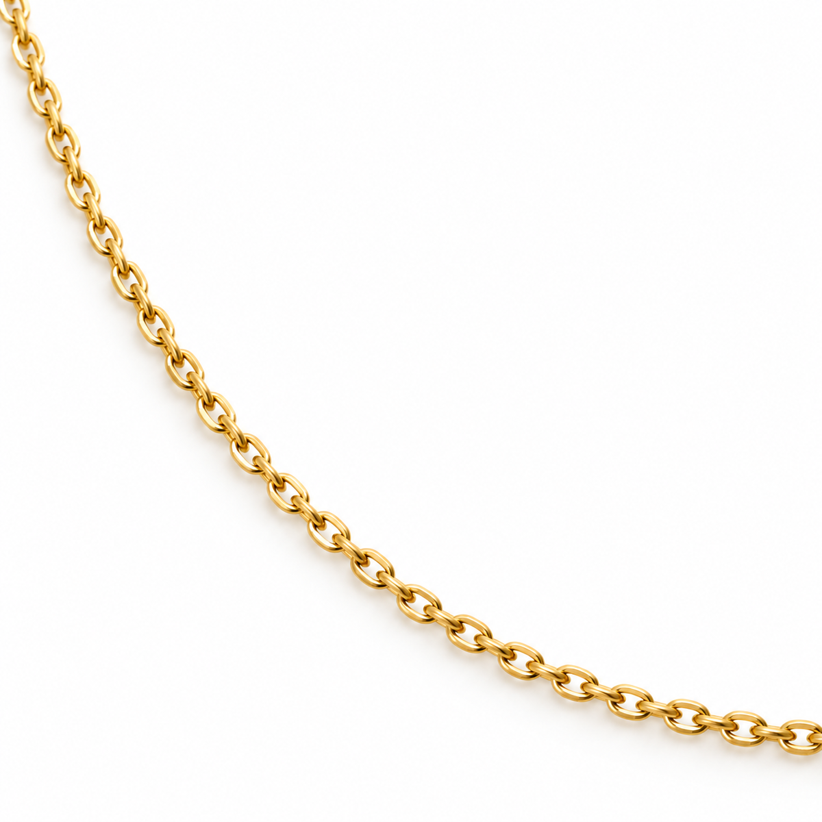 18K Gold Classic Oval Link Chain – 18 Inch