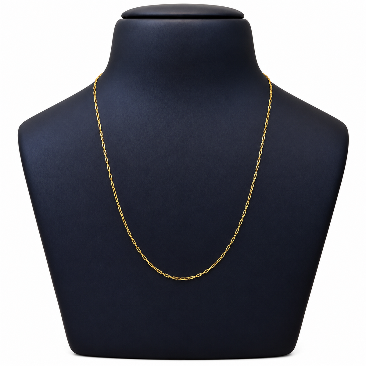 18K Gold Elegant Elongated Oval Link Chain – 18 Inch