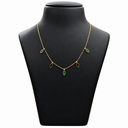 18K Gold Chain with Blue Evil Eye Pendant 18 Inch