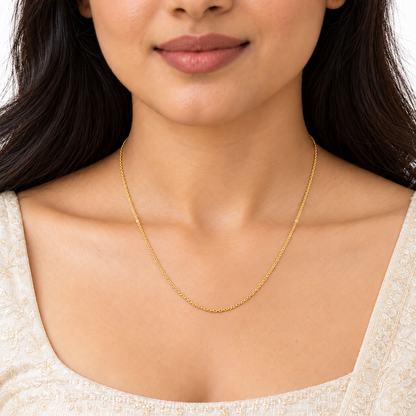 18K Gold Classic Oval Link Chain – 18 Inch