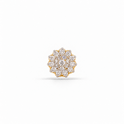 Gold Floral Cluster White Stone Nosepin