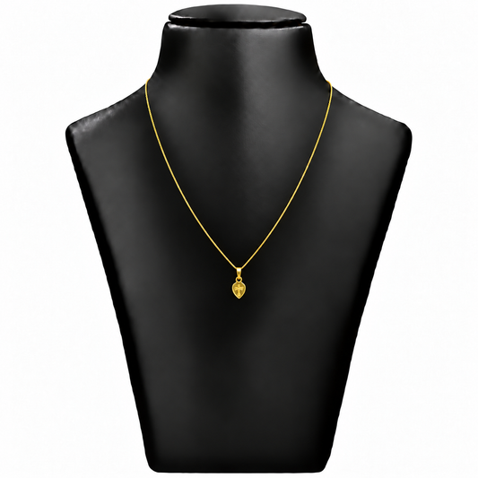 18K Gold Heart Cross Pendant Chain