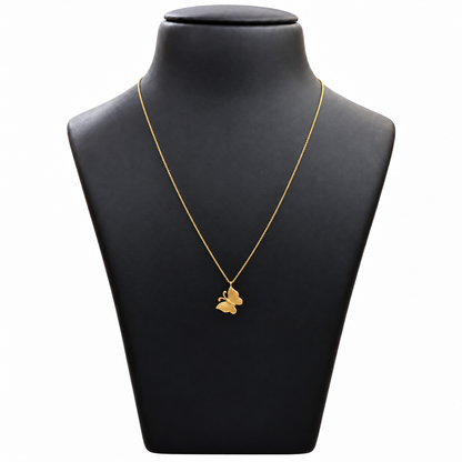 18K Gold Chain with Butterfly Pendant 18 Inch