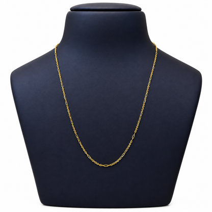 18K Gold Contemporary Mixed Link Chain – 18 Inch