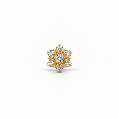 Gold Seven-Stone Star Flower Nosepin