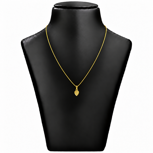 9K Gold Textured Teardrop Thali Chain