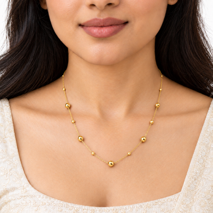 18K Gold Alternating Ball Chain – 18 Inch