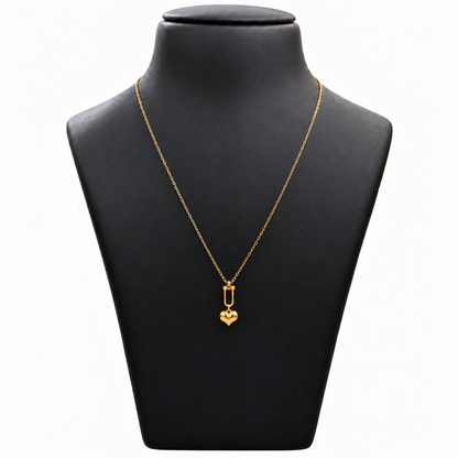 18K Gold Heart Charm Chain – 18 Inch