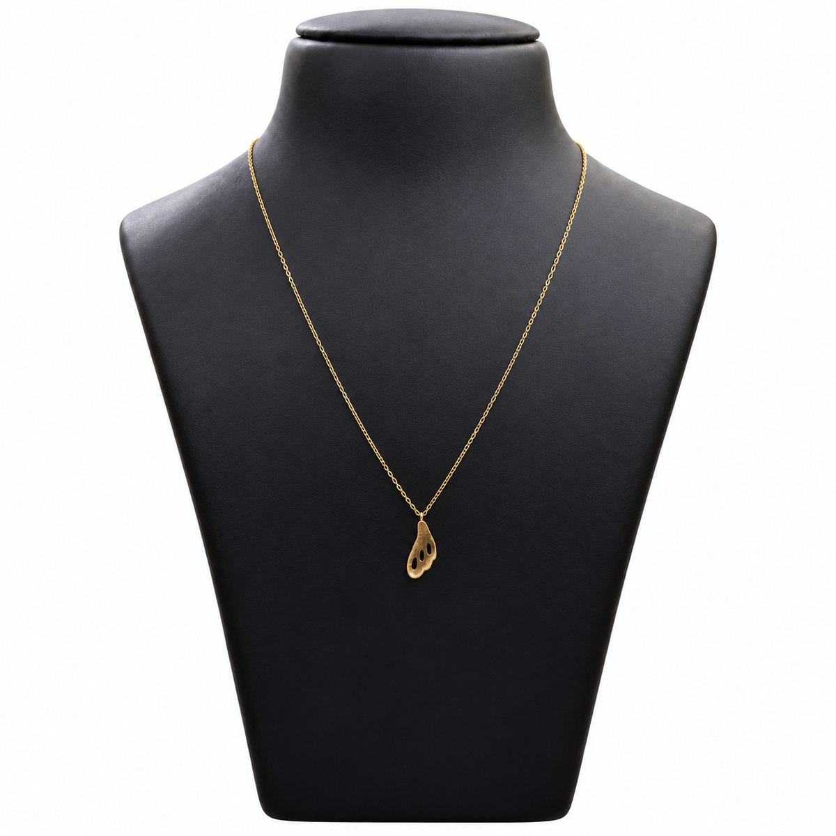 18K Gold Chain with Abstract Cutout Pendant 18 Inch