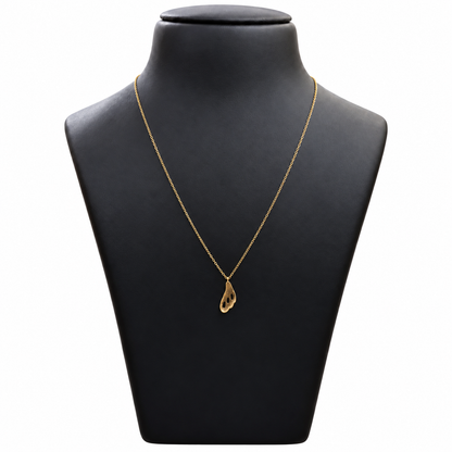 18K Gold Chain with Abstract Cutout Pendant 18 Inch