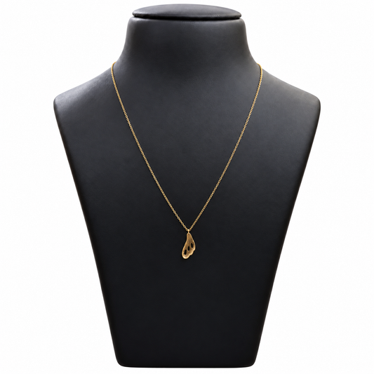 18K Gold Chain with Abstract Cutout Pendant 18 Inch
