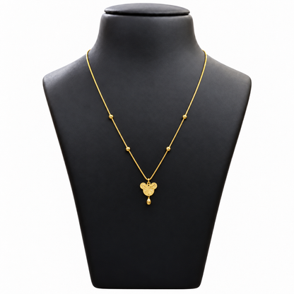 18K Gold Ball Chain with Butterfly Pendant 18 Inch