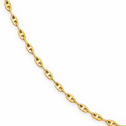 18K Gold Elegant Rectangular Link Chain – 18 Inch