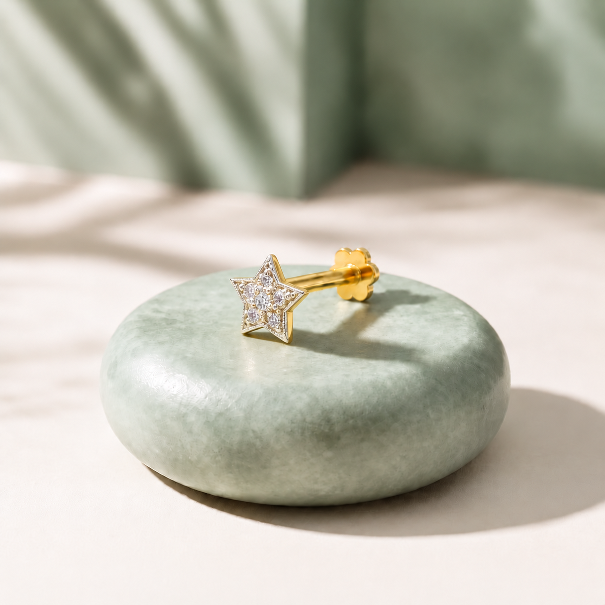 Gold Six-Stone Star Nosepin