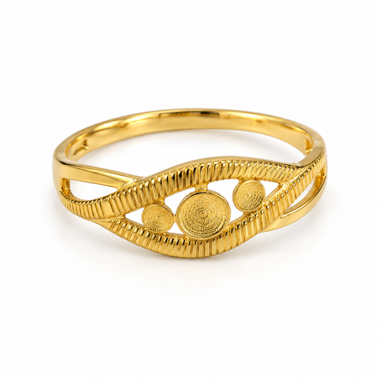 9K Gold Disc Charm Ring SIZE 14