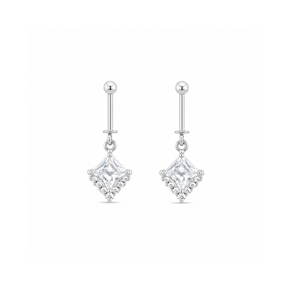 Celeste Princess Cut Sterling Silver Bugadi