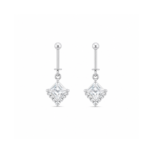 Celeste Princess Cut Sterling Silver Bugadi
