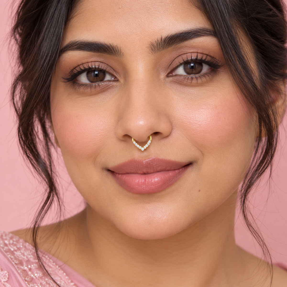 Diamond V-Curve Golden Septum