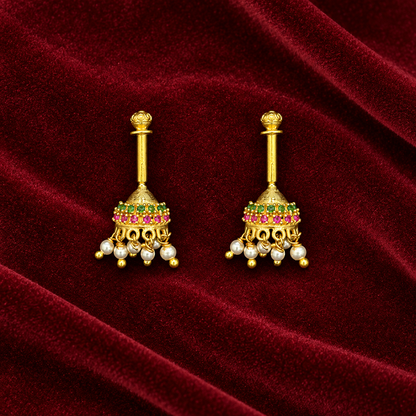 Navaratna Jhumka Golden Bugadi
