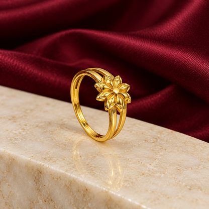 9K Gold Daisy Ring Size 11