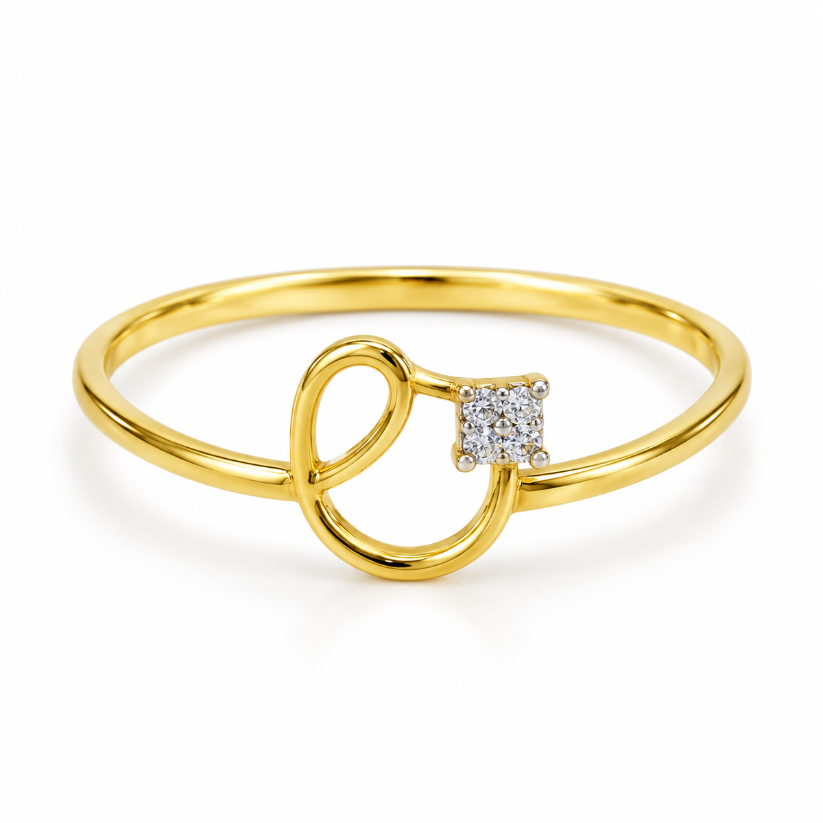 9K Gold Loop Accent Ring Size 11