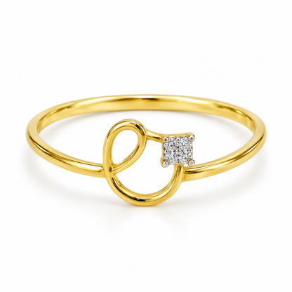 9K Gold Loop Accent Ring Size 11
