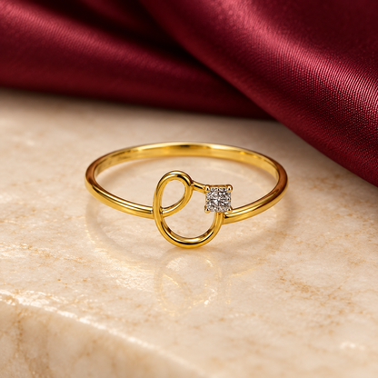 9K Gold Loop Accent Ring Size 11