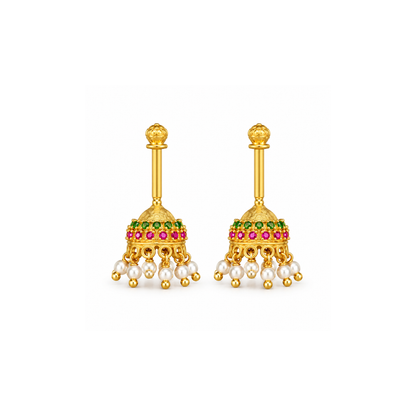 Navaratna Jhumka Golden Bugadi