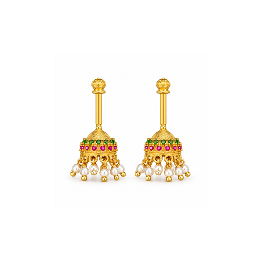 Navaratna Jhumka Golden Bugadi