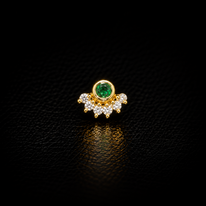 Crown Golden Silver NosePin