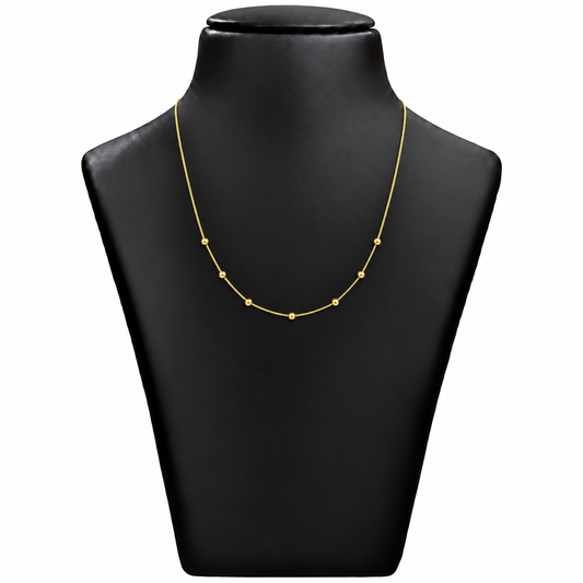 18K Gold Seven Ball Minimal Chain