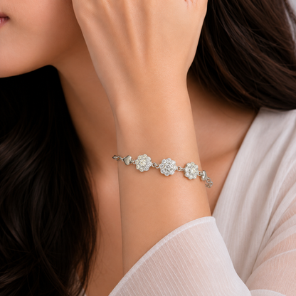 Trinity Bloom 92.5 Sterling Silver Bracelet
