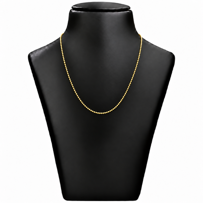 18K Gold Beaded Chain