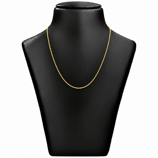 18K Gold Beaded Chain
